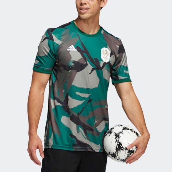 Adidas Nashville SC Camo Green Pre-Match MLS Soccer NWT Jersey Size Small - Picture 1 of 16